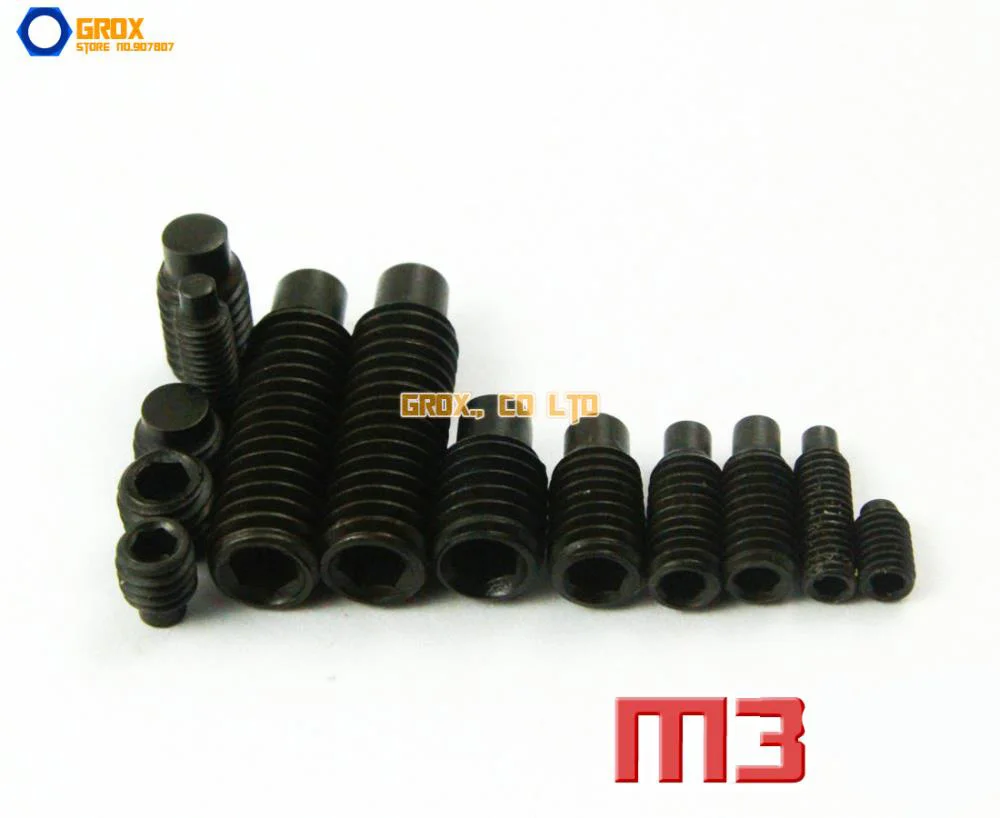 

M3 12.9 Grade Alloy Steel Grub Screws Dog Point Hex Socket Set Screw