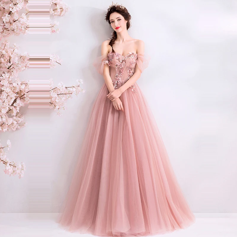 pink It's Yiya розовое вечернее платье с вырезом лодочкой женские вечерние платья безрукавые вечерние платья длинные большие размеры халат De Soiree E634 - Цвет: pink
