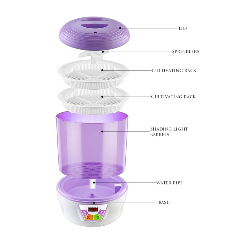 Домашний йогурт-мейкер DMWD 4 функции, устройство для приготовления домашнего рисового вина, 3-слойный проращиватель семян, стерилизатор посуды на 220В.