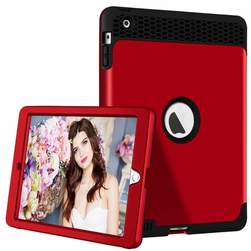 

3 in 1 Full body Shockproof Cases PC Rugged Drop Protection Cover Case For iPad 4 Tablet Case For Apple iPad 4 3 2 Coque Capa