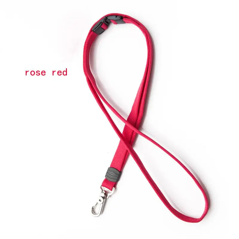 rose red 50 шт. рабочий футляр для удостоверения личности значок шнурок металлическая пряжка подвеска шнур 1 см ширина пряжка безопасности значок аксессуар шнур - Цвет: rose red