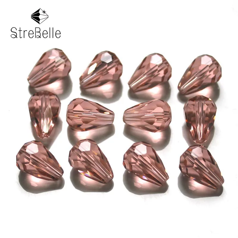 Граненые стеклянные бусины капли StreBelle AAA 14x10 мм 50 шт. смешанные для