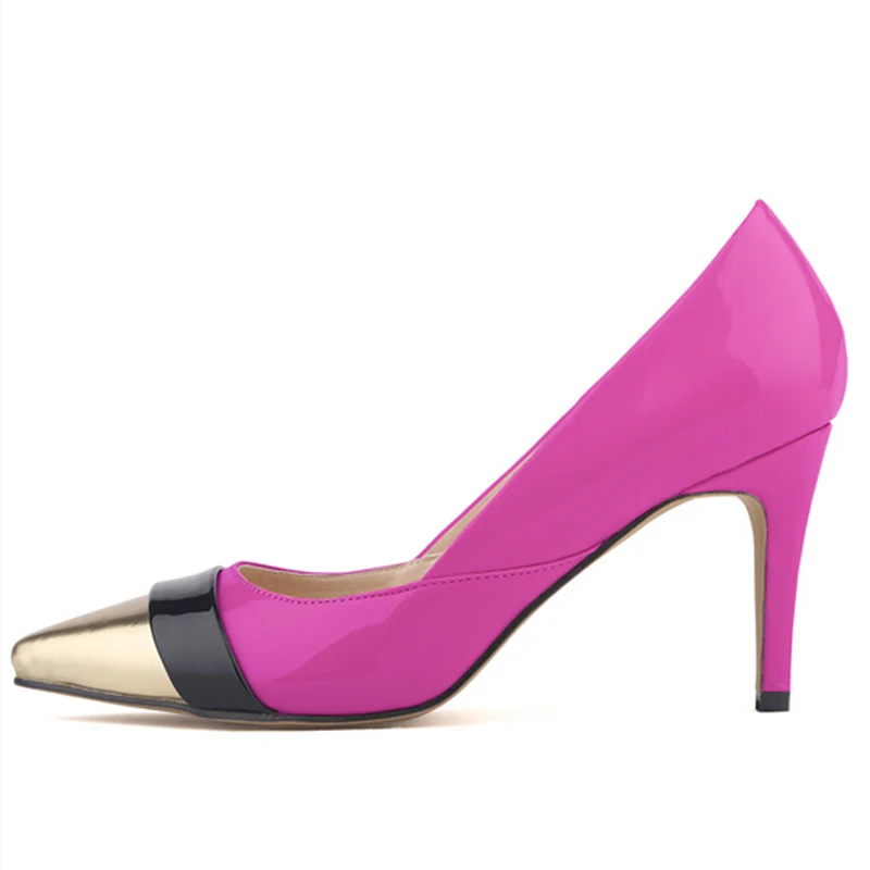 Nice European And American Fashion Shoes Woman With Pointed Fine High Heels Ms. Spell Color Coat Of Paint W863 | Обувь