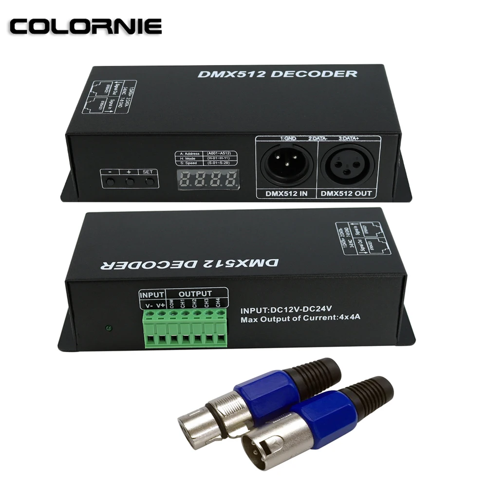 Декодер DMX512 RGBW DC12V ~ 24V 4chx4A декодер с цифровым дисплеем светодиодный