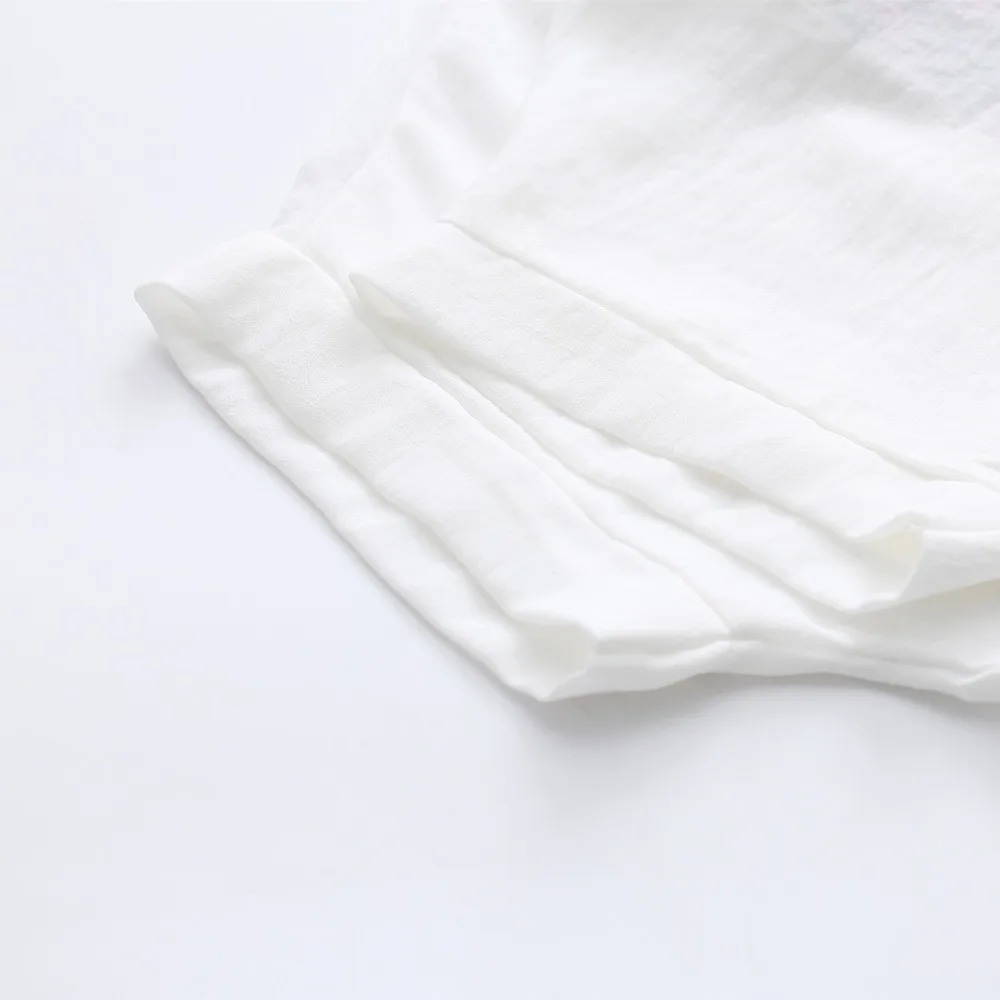 Summer 2018 Women Short Sleeve Linen Blouse Flower Embroidery Elegant Shirt Loose White Ladies Tops And Blouses |