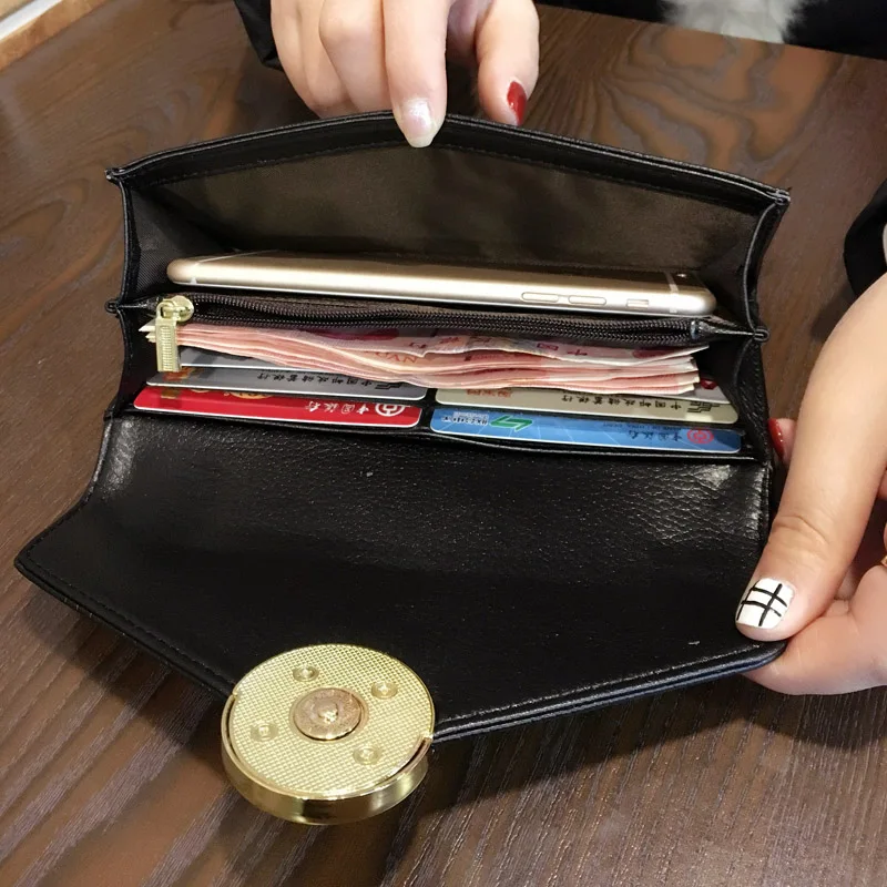 Европейский брендовый модный кошелек из натуральной кожи Женский с держателем