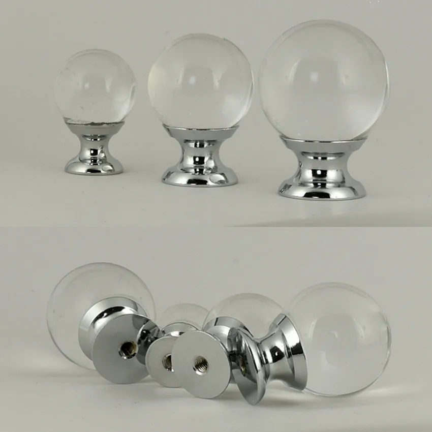 Ручки со стеклянными шариками для ящиков и шкафов ручки из серебристого стекла