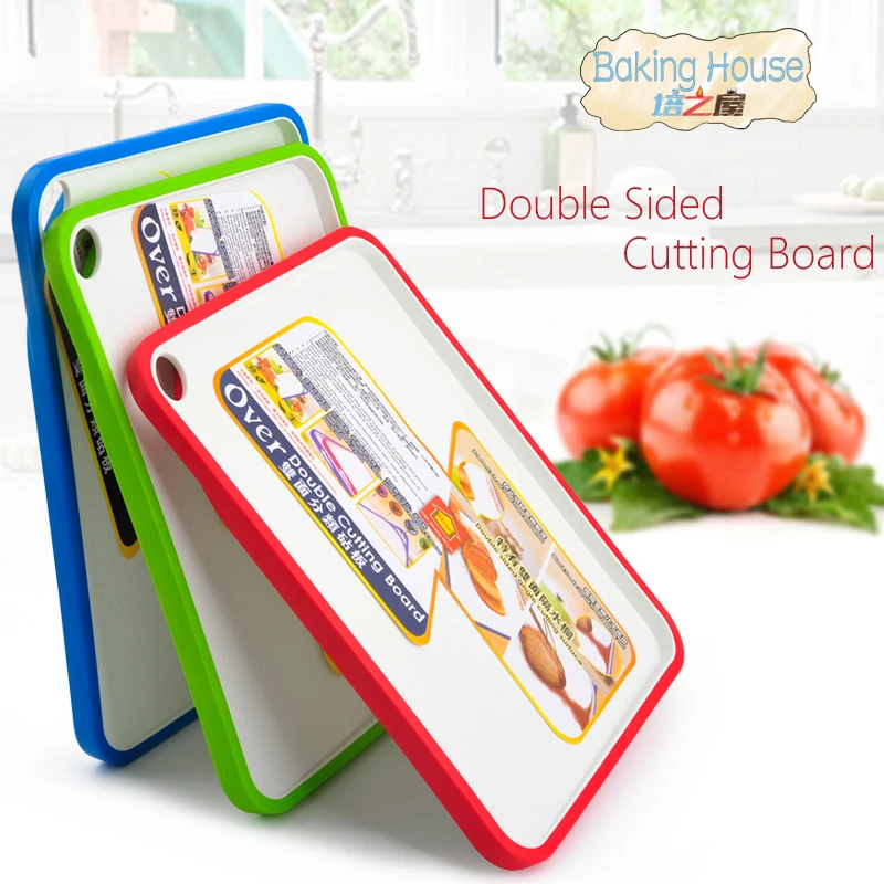 Двухсторонняя разделочная доска Нескользящая пластиковая кухонная для резки
