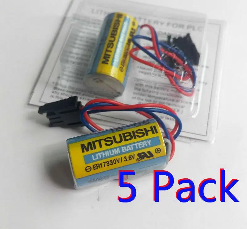 

5PCS 100% Original NEW ER17330V 3.6V PLC Battery Batteries For Mitsubishi Servo A6BAT PLC Battery Size 2/3A