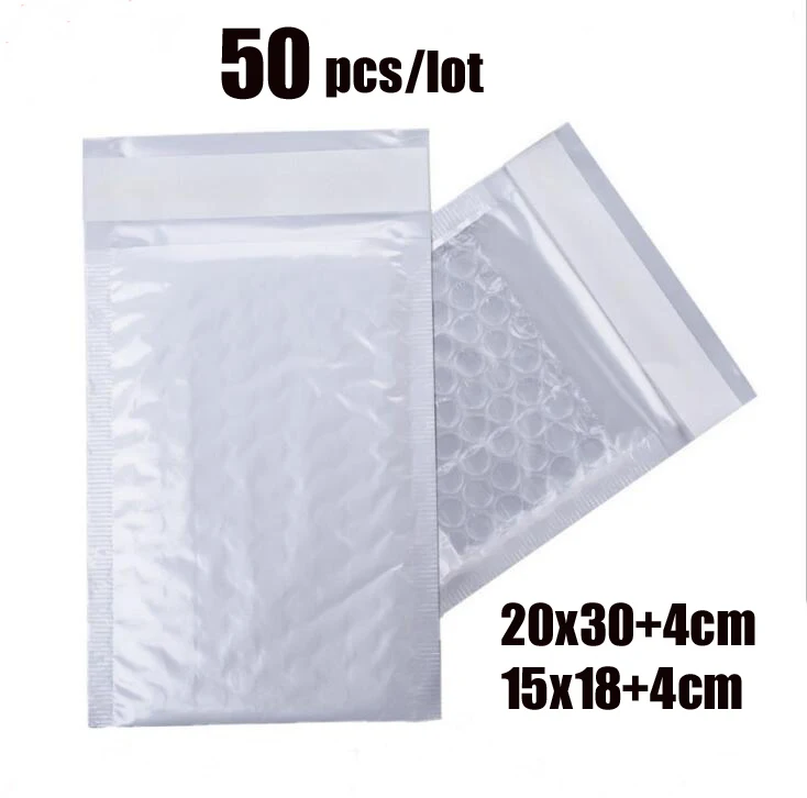 50 шт./лот 15x18 + 4 см/20x30 см самозапечатывающийся Мягкий почтовый пакет удобный для
