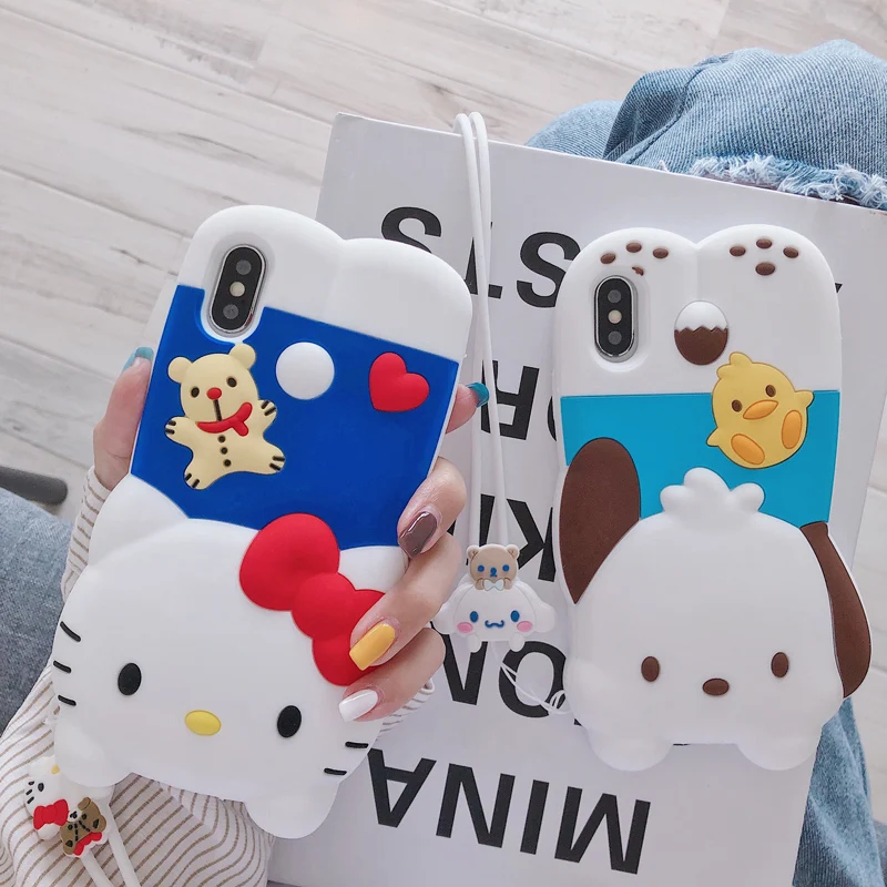 Для iphone XS max XR X Милая 3D Мелодия Марка pom-Pom Purin телефонные чехлы для 8plus 7 7plus 8 6 6S 6splus