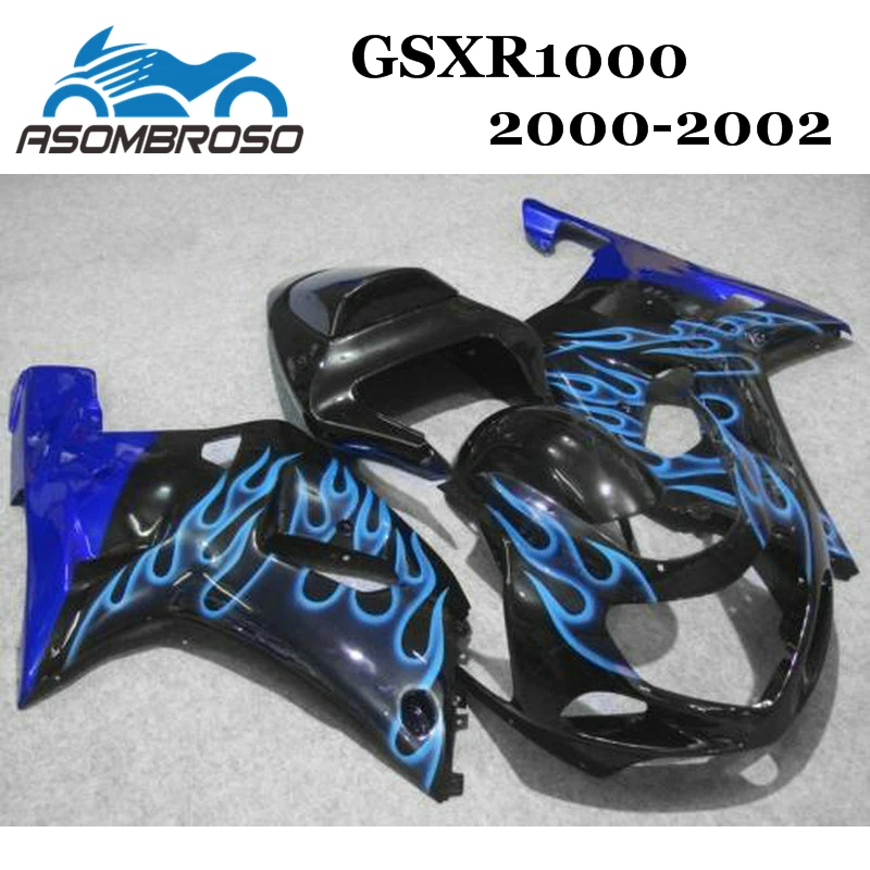 

Послепродажное обтекатель для Suzuki K2 2000 2001 2002 GSXR1000 GSX R1000 00 01 02 синее пламя ABS пластиковые мотоциклетные Обтекатели Кузов