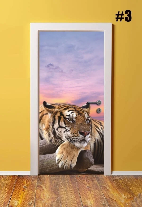Самоклеющиеся Diy художественные наклейки, животные, тигр, 3D, украшение для дома, двери, ремонт, ПВХ обои для гостиной, принт, картина - Color: YXCV2056-03