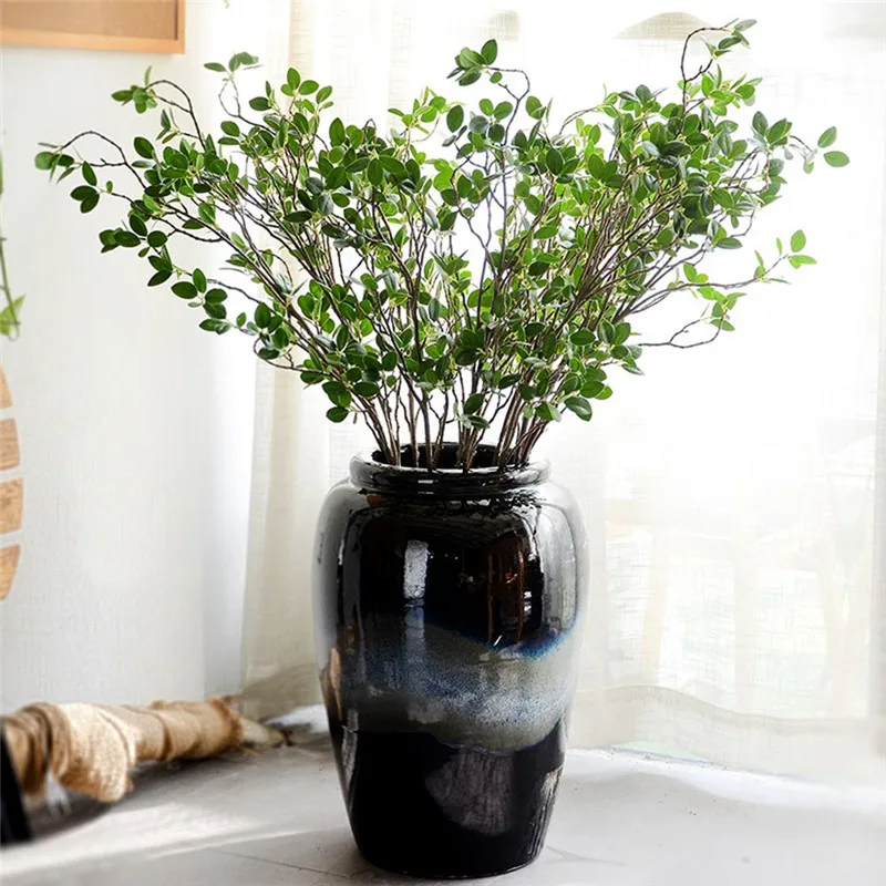 Flone DIY свежие искусственные настоящие сенсорные ветви с зелеными листьями