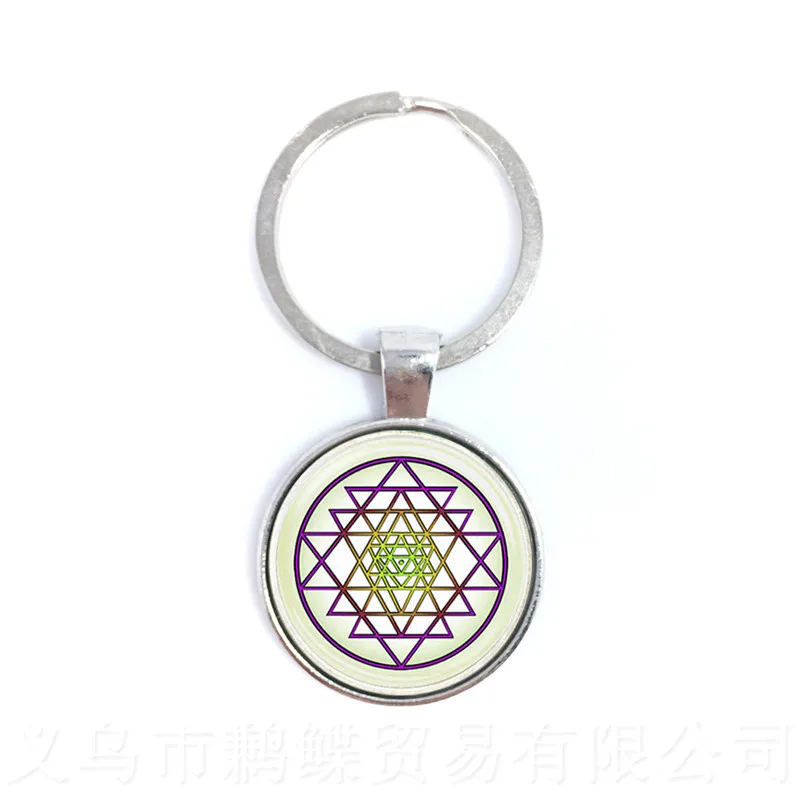 Новинка 2018 брелок для ключей с красной мандалой неоготический стеклянный купол
