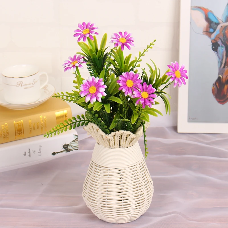 1 шт. мелкие ромашки подсолнечника Искусственный Пластик зеленые растения