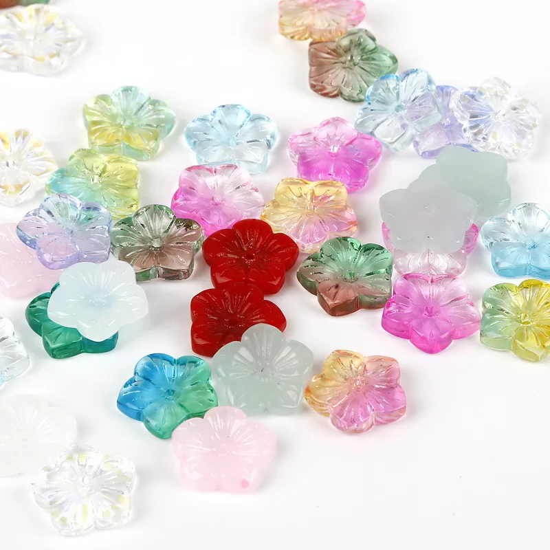 5 шт. чешские хрустальные бусины в виде цветка с пятью лепестками 13x13 мм ювелирные