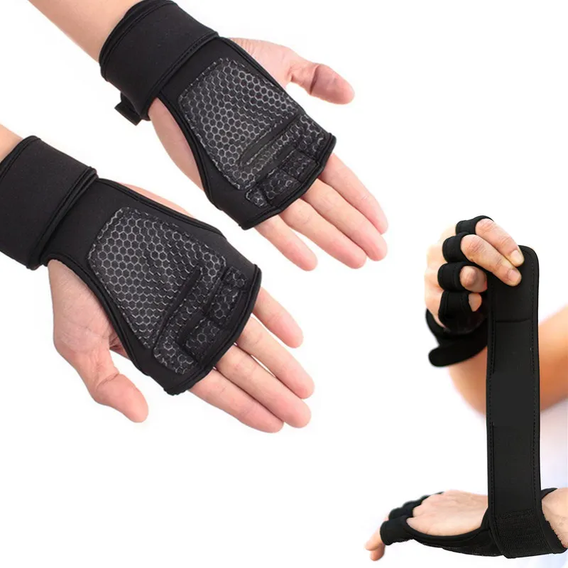 

Weight Lifting Gloves with Wrist Wraps For Men & Women Non-Slip Palm Silicone Grip Gym Glove For Crossfit Bodybuilding Pull Ups
