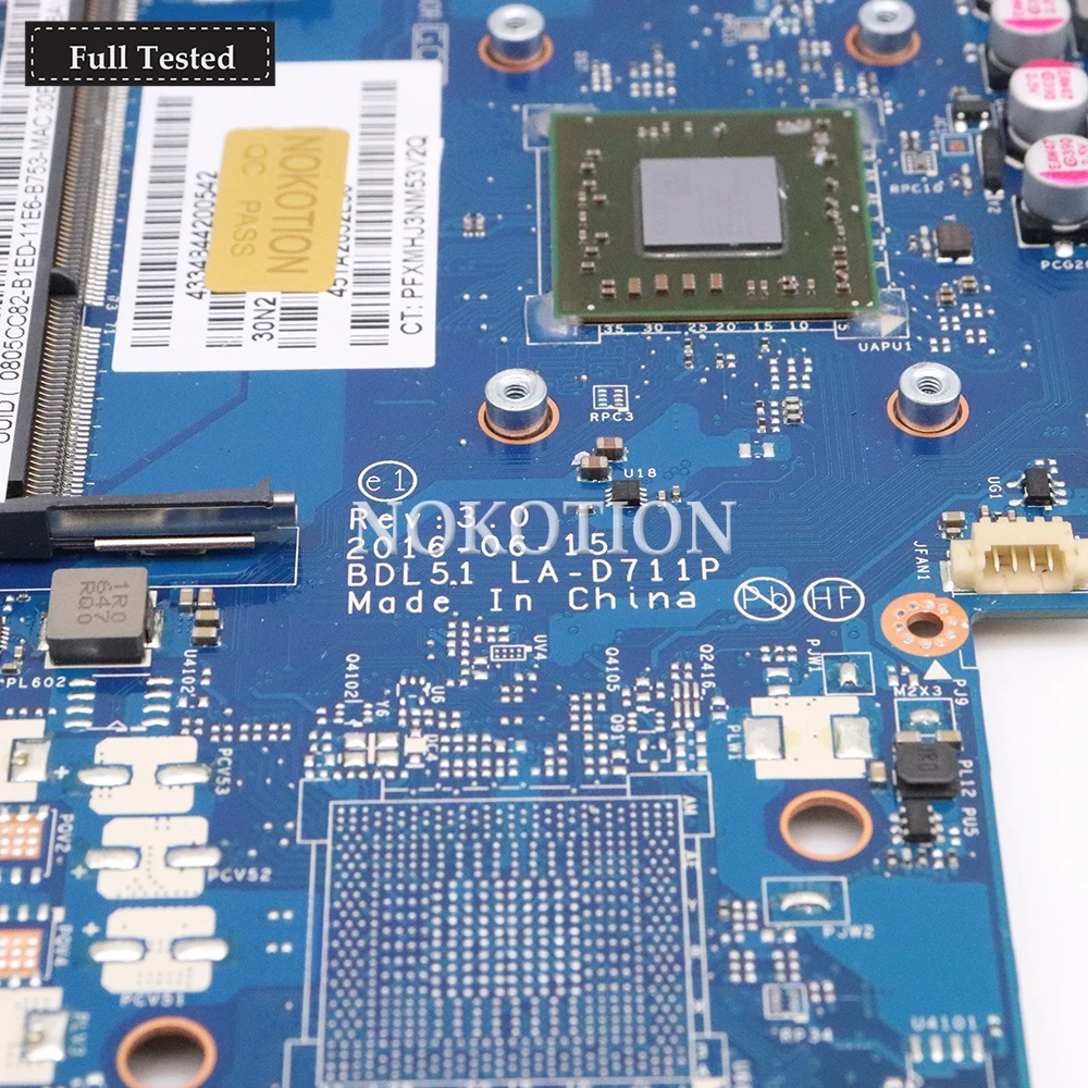 NOKOTION 854962-601 854962-001 материнская плата для ноутбука hp 255 G5 15-BA BDL51 LA-D711P 858589-601 858589-001 материнская плата