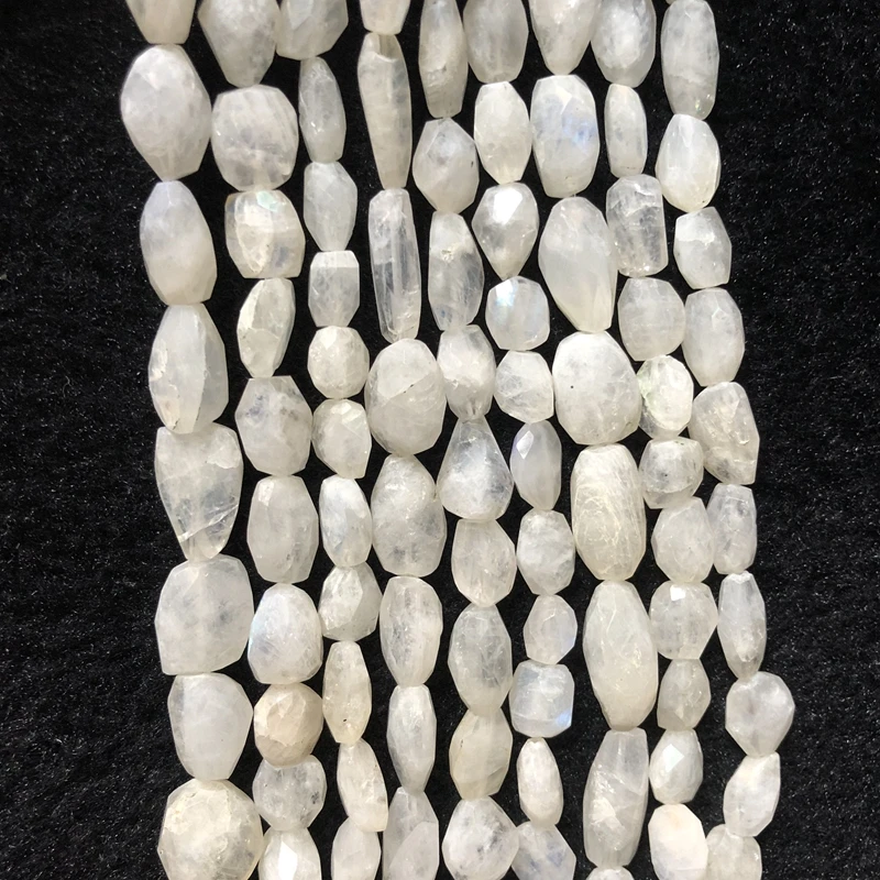 Genuine Blue Flash Moonstone Faceted Nugget Gem Beads 8-12mm Small Cutting Stone 1 of 15&quotstrand | Украшения и аксессуары