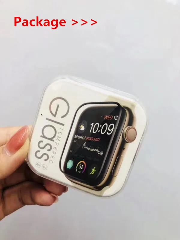 3D Curved Full Cover Tempered Glass For Apple Watch 4 3 2 1 Screen Protector 40 44 38 42mm 9H Film for iWatch | Мобильные телефоны