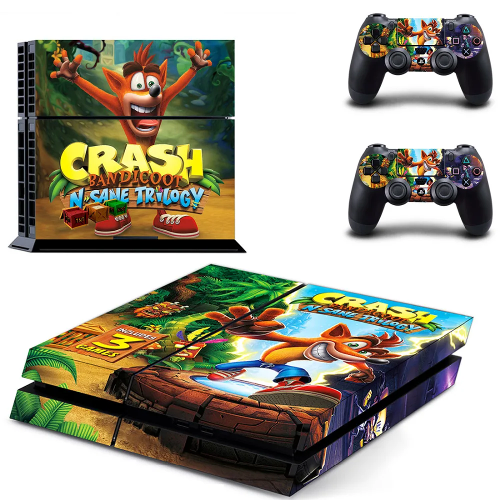 Аварии бандикут N Sane Trilogy PS4 переводная картинка наклейка для Sony PlayStation 4 консоли и 2