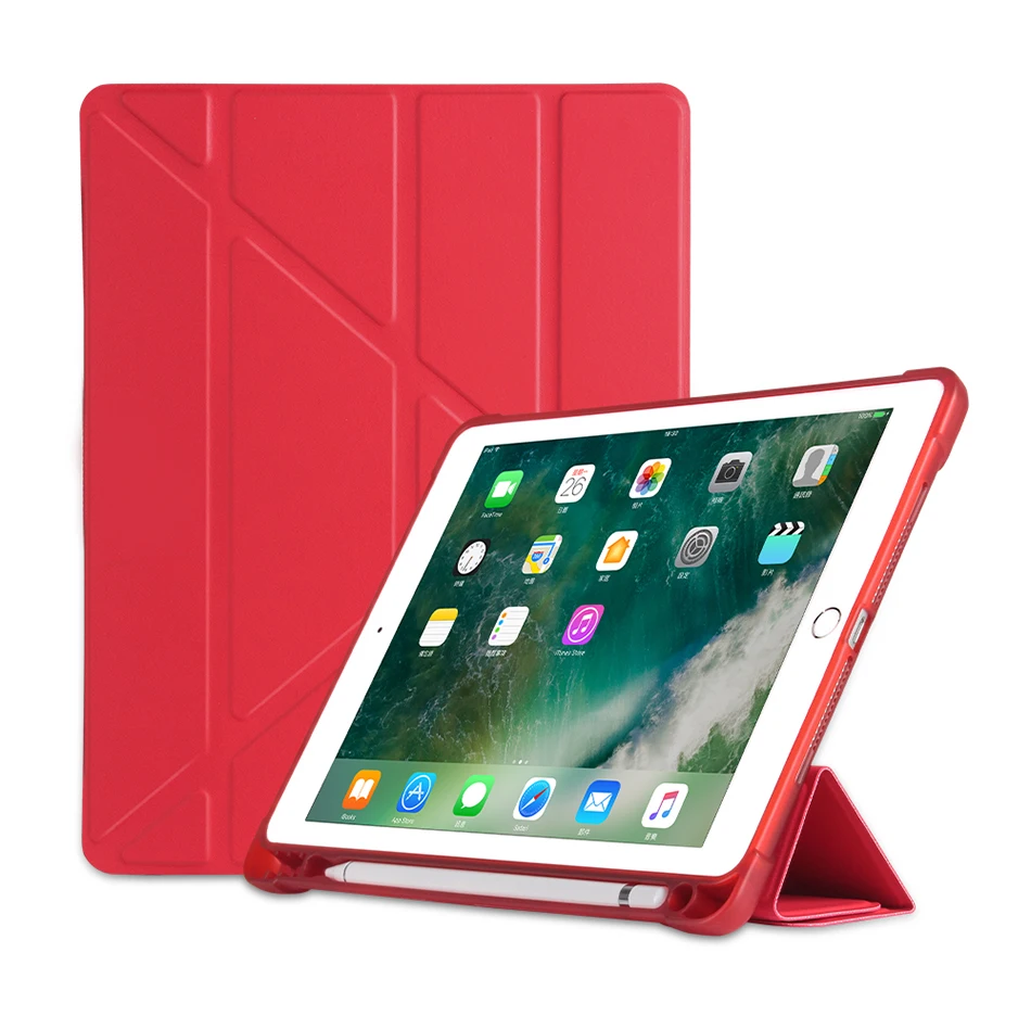 ПУ; кожа; силикон чехол для iPad Pro 9," с держателем карандашей Смарт мульти складной Стенд противоударный чехол для iPad Pro чехол 9,7