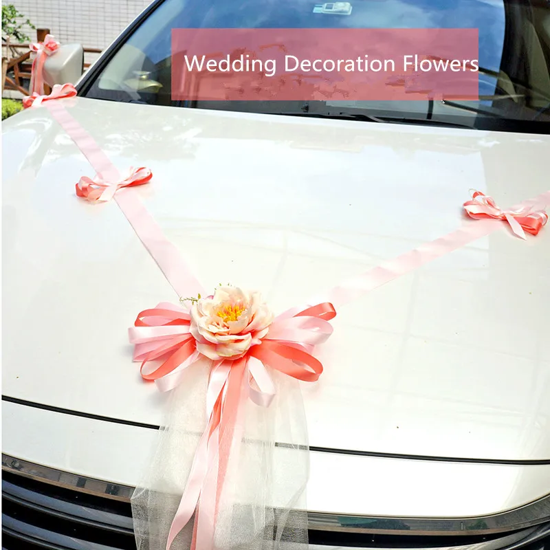 

Fresh Series Ribbon Yarn Deputy Wedding Car Flowers Decoration Review Handle Door Decoration Flowers Wedding Ornament