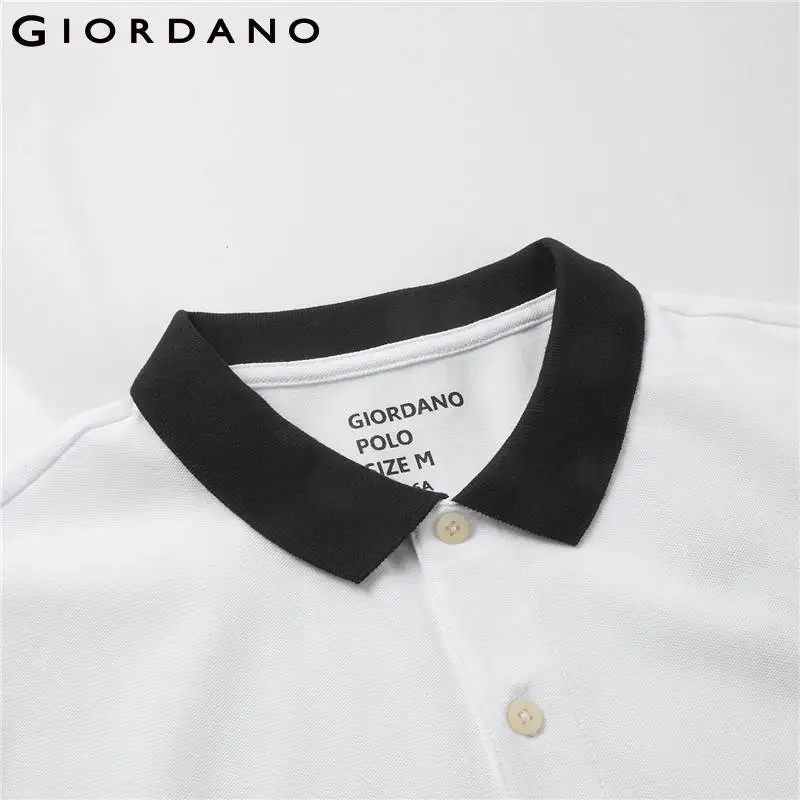 Giordano Мужская рубашка поло контрастная цветная эластичная Пике хлопок спандекс