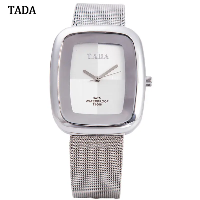 Лидирующий бренд Роскошные наручные часы из нержавеющей стали с сеткой женские