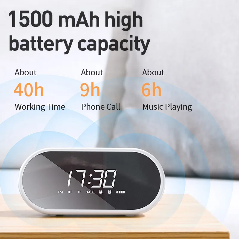 Baseus E09 портативный Bluetooth динамик с будильником беспроводной громкий динамик музыка объемный Громкий динамик для телефона ПК компьютера