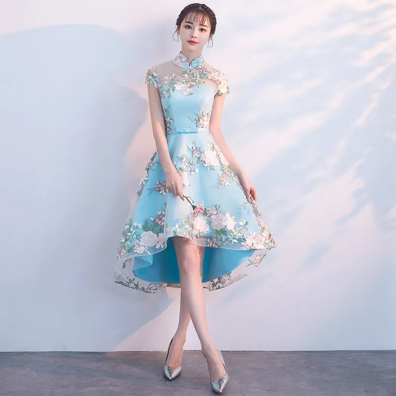Традиционное китайское платье с вышивкой Qipao женские вечерние платья винтажное