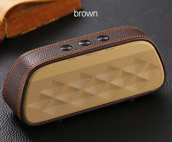 JOINRUN беспроводной Bluetooth динамик Портативный громкой связи с USB TF картой fm-радио стерео звук двойной динамик сабвуфер плеер - Цвет: Коричневый