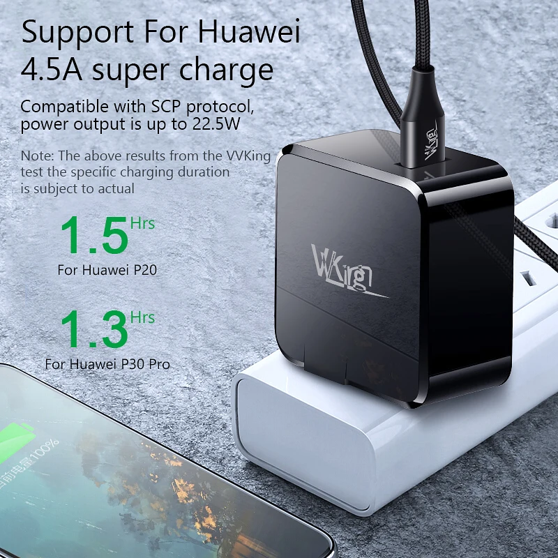 VVKing USB зарядное устройство SuperCharge 5 V/4.5A быстрое для Huawei Samsung Xiaomi iPhone LG Quick Charge 3 0 QC3.0