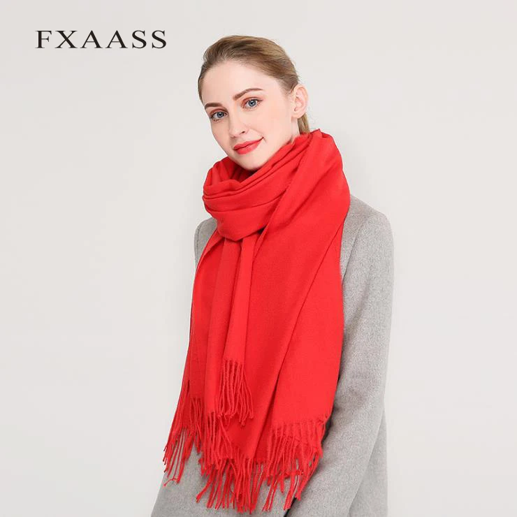 Новинка осень/зима шерстяная шаль FXAASS Модный женский большой шарф роскошные