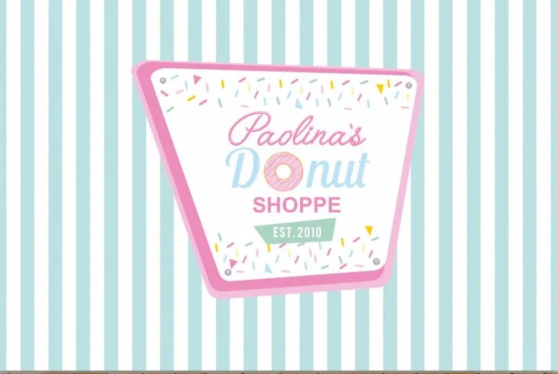 Пользовательский День рождения baby shower синий и белый полосатый фон Высокое