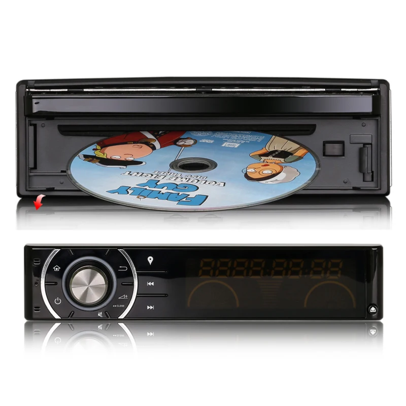 7 дюймов 1024*600 Android 1 DIN автомобильный DVD плеер GPS навигация один din автомобильное радио стерео Bluetooth управление