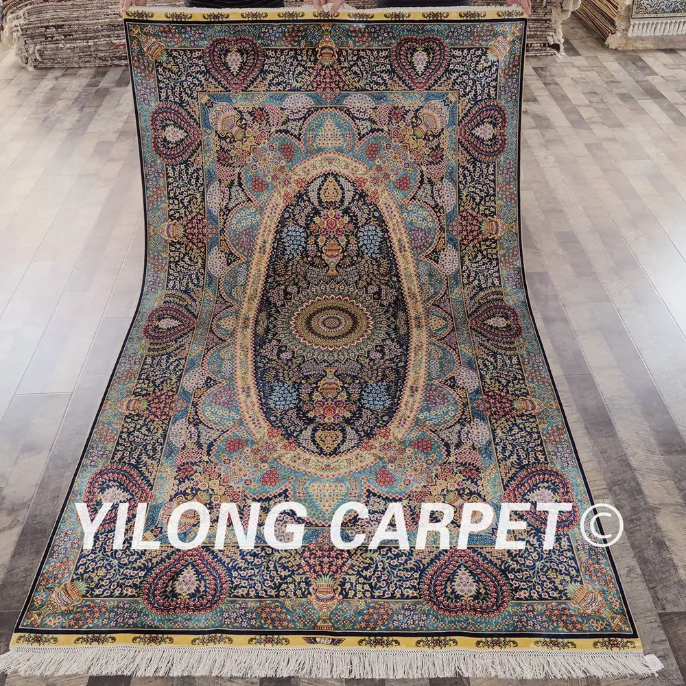Yilong 5 'x 8' персидские коврики с цветочным узелком ручной работы турецкий