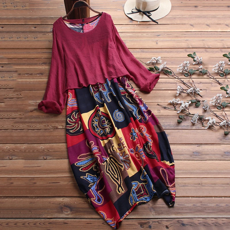 Женский богемный свободный однотонный комплект из 2 предметов с длинными