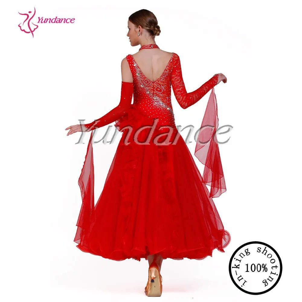 

high quality red ballroom dance dress standard B-13116
