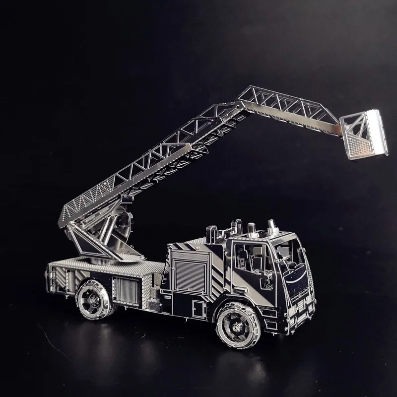 Пожарная машина с лестницей 3d пазл Машинки Игрушки металлическая модель 2 листа