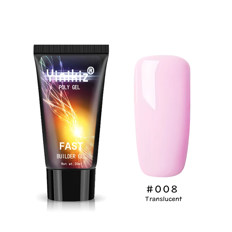 008 30 г быстростроительный гель полигель для ногтей акриловый полигель розовый белый металл с прозрачными кристаллами УФ светодиодный гель для наращивания - Цвет: 008