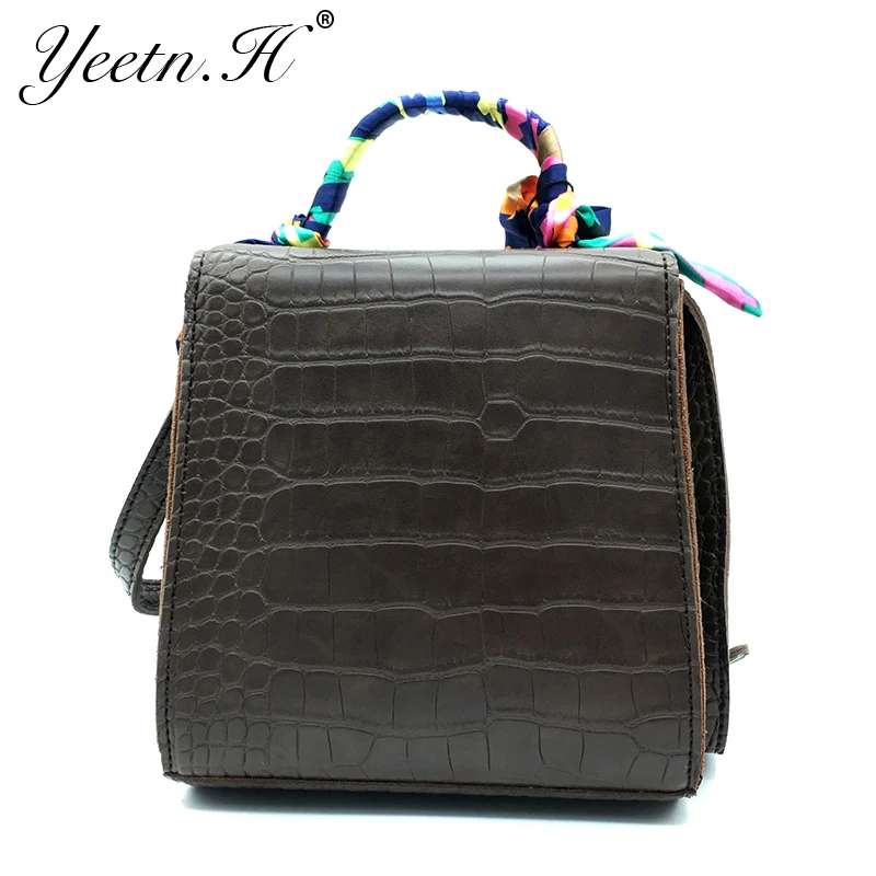 Yeetn. H Поступила Новая Мода Женщины Сумку Аллигатор Кожа PU Vintage Сумки Шарфы Вестник