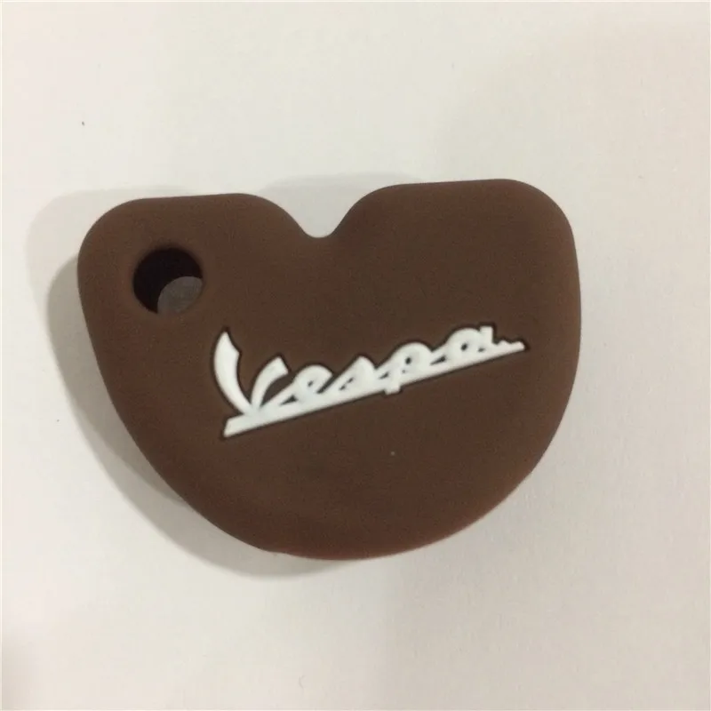 Силиконовый резиновый защитный чехол для ключей Vespa piaggio new fly gts super 300 Gilera Nexus 500 key - Название цвета: Коричневый