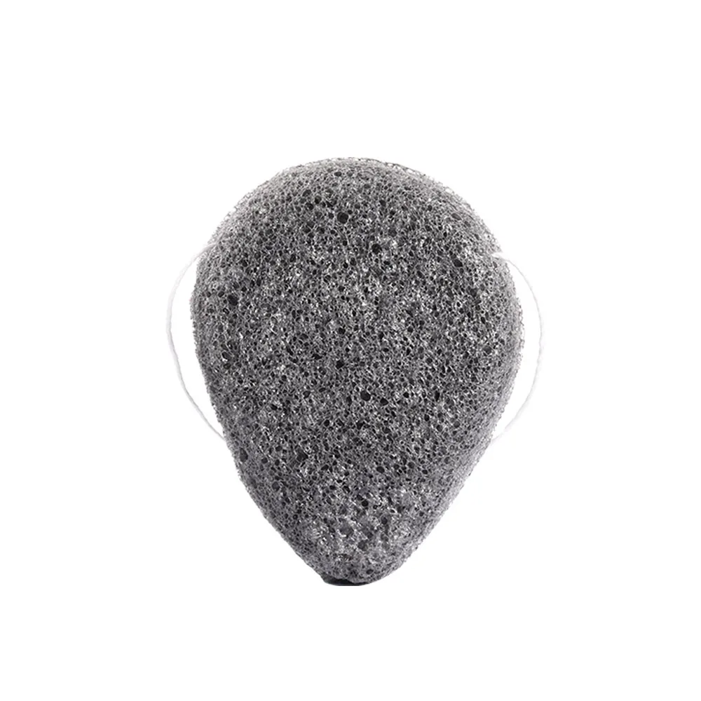 black Fulljion 1 шт. Konjac косметический спонж для умывания лица натуральный активный растительный хлопок бамбук древесный уголь очищающий хлопающий влажный спонж для макияжа - Цвет: black