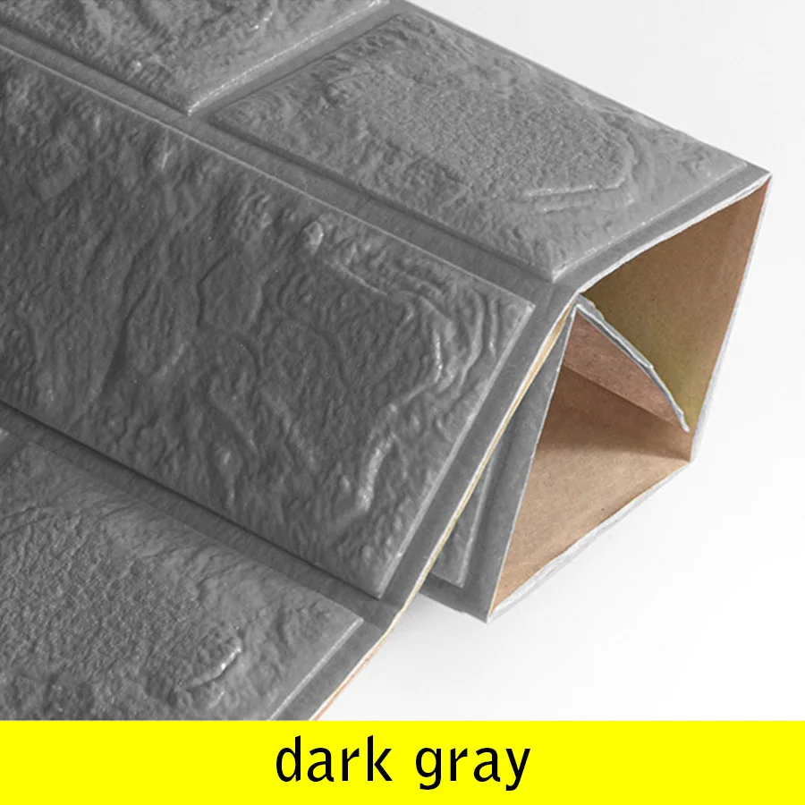 dark gray 3D настенные наклейки на стену с рисунком кирпича, самоклеющиеся обои для спальни, гостиной, сделай сам, домашний декор, водостойкая защита от столкновений - Цвет: dark gray