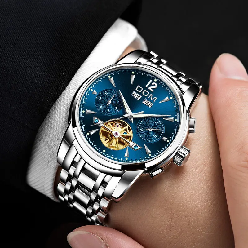 Switzerland Dom механические часы с турбийоном мужские роскошные брендовые