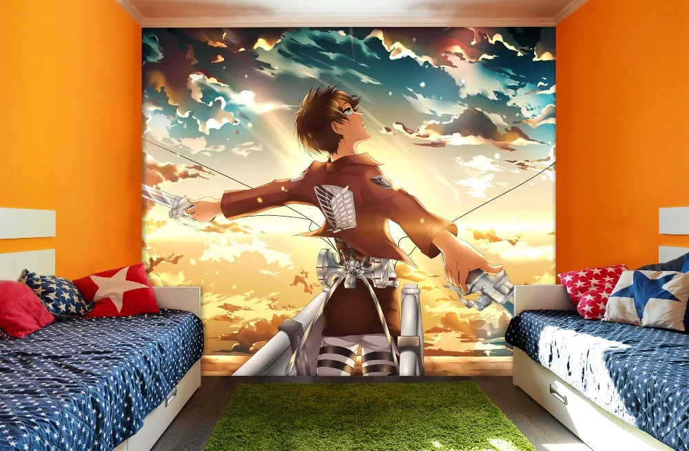 

Наклейки на стену, аниме «Атака Титанов», 66 дюймов, настенные наклейки