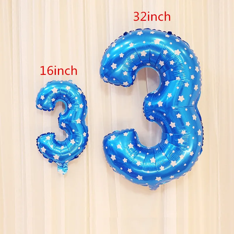 1 шт. 32 дюймовые розовые синие металлические фольга Воздушные шары в виде цифр 0 9