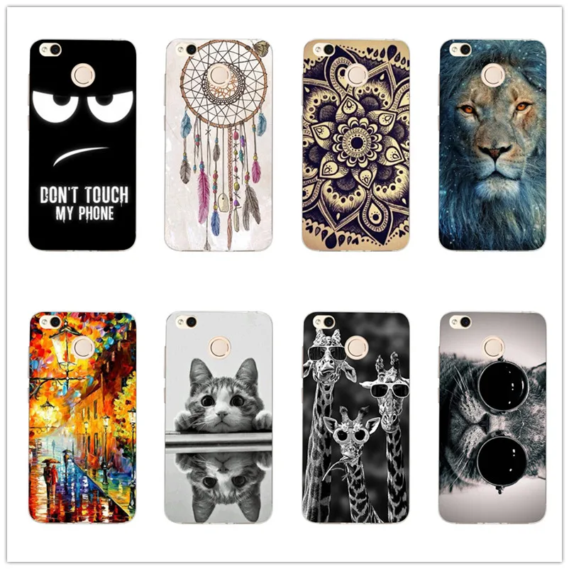 Чехол для Xiaomi Redmi 4X с милым мультяшным котом и цветком Мягкая силиконовая задняя